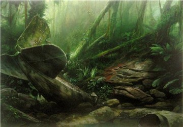 Forest Pool With Wreckage